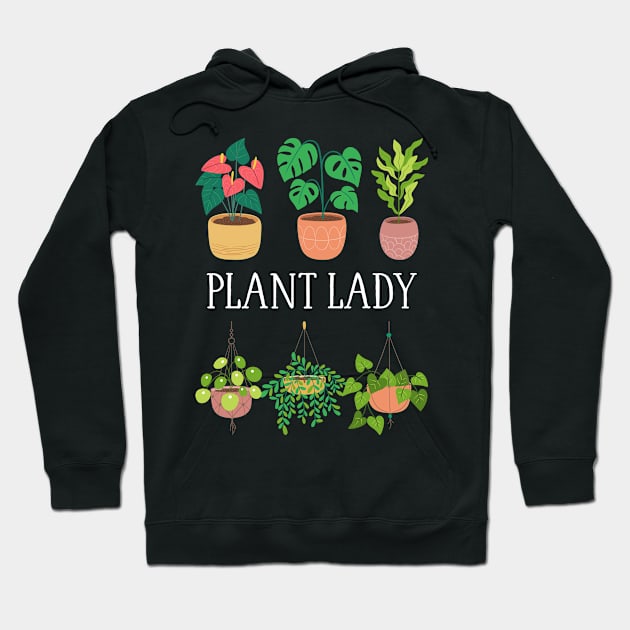 Plant Lady - Houseplant Set Hoodie by Whimsical Frank